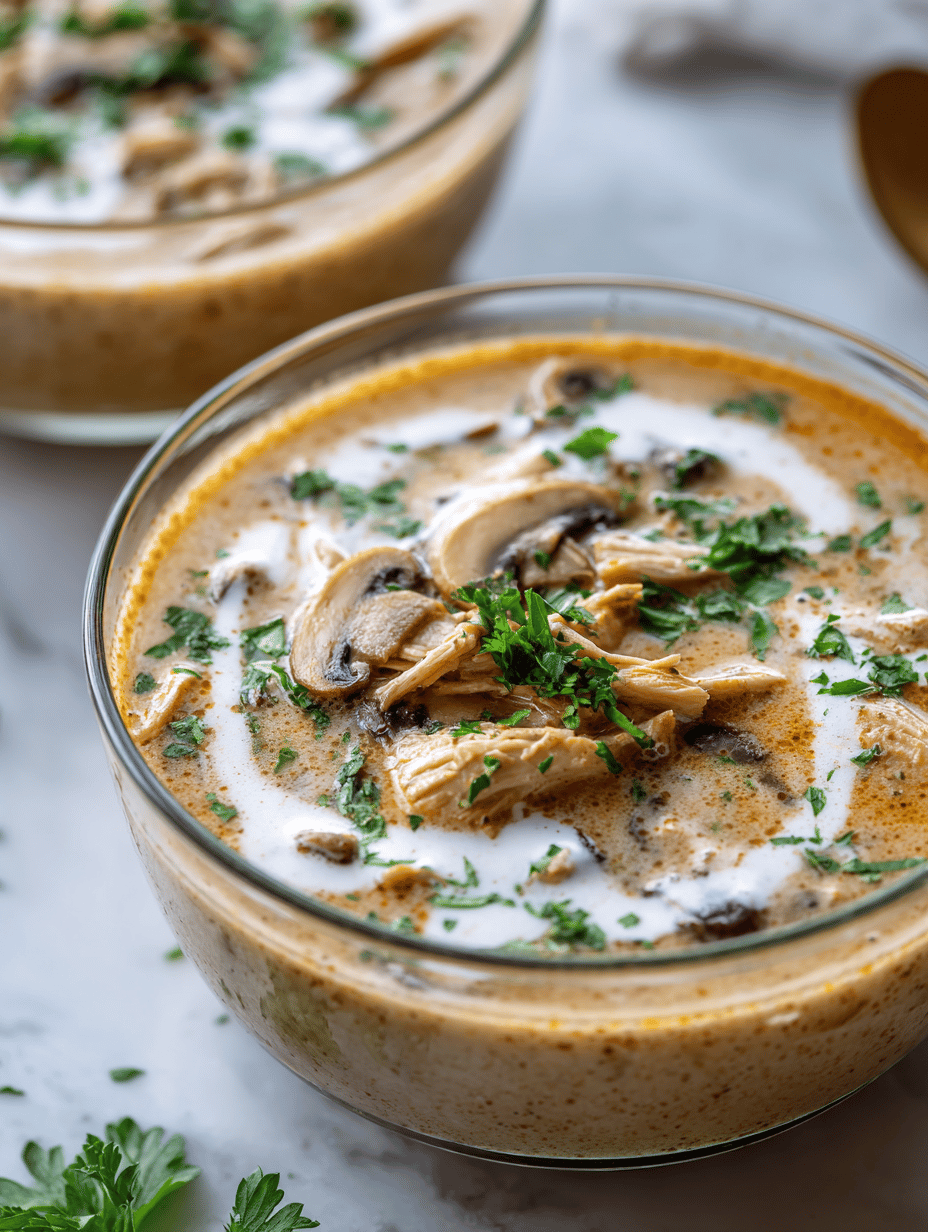creamy mushroom chicken soup recipe